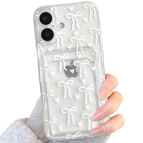 NITITOP Clear Case with Card Holder for iPhone 16 Plus