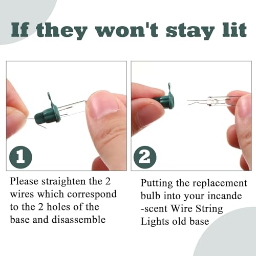 Mudder 60 Count Replacement Christmas Tree Light Bulbs 2.5V 0.425 Watt Replacement Light Bulb Mini Incandescent Wire String Lights Decoration For Prelit Xmas Tree thumb #2