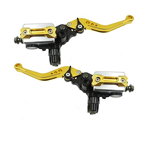 オートバイ小売店 7/8左右ハンドルバーオートバイ油圧ブレーキマスターシリンダークラッチレバーセットホンダヤマハスズキ