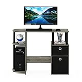 Furinno Jaya Simplistic Computer Study Desk, 15.6' D x 38.4' W x 28.5' H, French Oak Grey/Black