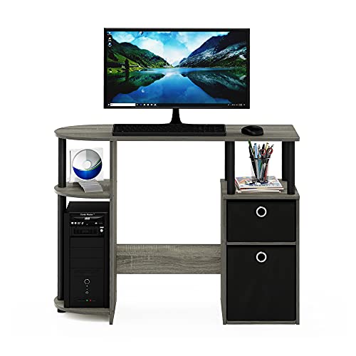 Jaya Simplistic Computer Study Desk French Oak Grey/Black