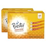 Amazon Brand - Presto! Fabric Softener Sheets, Fresh Scent, 240 Count (Pack of 2)
