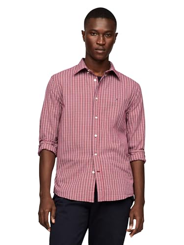 Tommy Hilfiger Long Sleeve Poplin Regular Fit, Men's Button Down Shirts, Also Available in Big and Tall