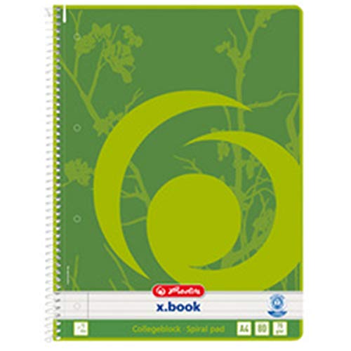 Herlitz 303453 Collegeblock Recycling, kariert, 60 g/qm, DIN A4, 80 Blatt