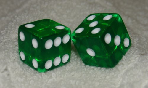 Green Transparent Dice Pair