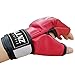 Luniquz MMA Gloves for Kids Punching Bag Boxing Sparring Grappling, Half Finger with Thick Padding Long Wrist Wrap, S/Red
