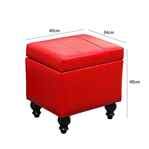 Tabouret pouf avec charnière de sécurité et coffre à jouets - 3