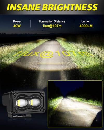 Image of 3 Inch SAE Fog Lights CREE LEDs with Wiring Harness & Black Covers | Street Legal SAE Fog Beam, High Intensity CREE LEDs, Cut-off Beam Fog Lights for Truck Motorcycle Pickup SUV Tocoma
