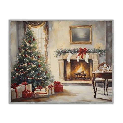Christmas Tree Hearth Stupell décoration murale de Noël vintage grise