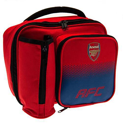 Arsenal FC Fade Lunch Bag - Features Team Colors and Crest - Zipped Bottle Holder