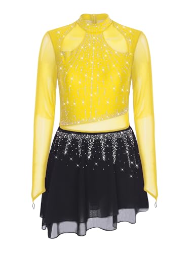 Tenue danse lyrique jaune XXL extensible pour vos compétitions
