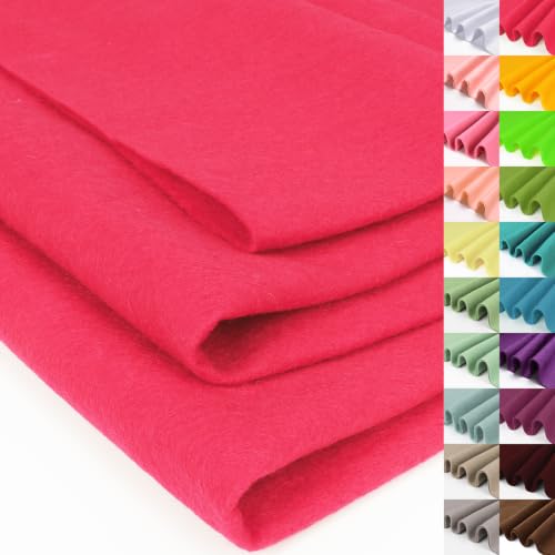 Image of XSEINO Soft Felt Fabric, Large Single Piece, 36x72 Inch, 1.4mm Thick Neon Red Nonwoven Felt for DIY Crafts, Sewing and Patchwork