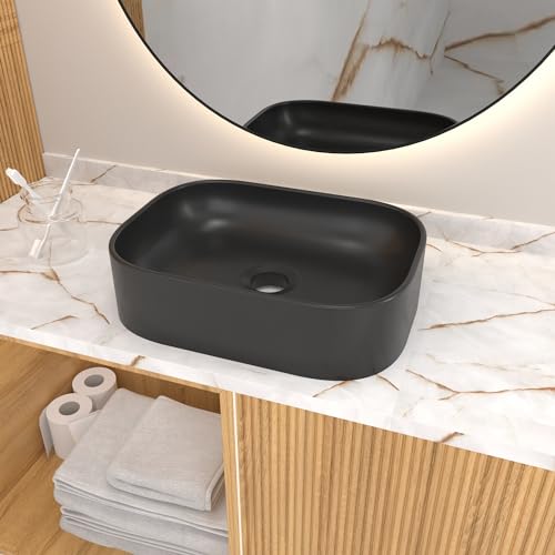 Cuba Pia De Apoio Para Banheiro Luna em Mármore Sintético 28x38 - Preto