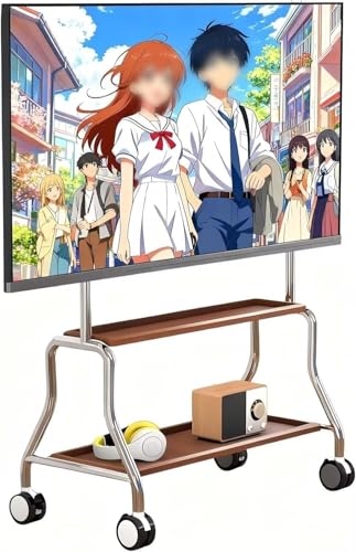 TUIYIDUO �e���r�X�^���h �L���X�^�[�t�� �Ǌ� 32~75�C���`�Ή� �ω׏d50kg �������߉\ �u���P�b�g �L�E�{�[�h�t�� ��w���[�I�t�� tv stand VESA660*400mm �X�e�����X�� ���o�C���e���r�J�[�g �t���ATV�X�^���h