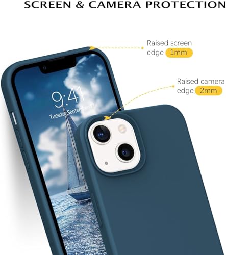 Image of DIZORO Compatible with iPhone 13 Case /iPhone 14 Liquid Silicone Case, Full Body Protective Cover, Shockproof, Slim Phone Case, Anti-Scratch Soft Microfiber Lining,(6.1 inch - Cosmos)