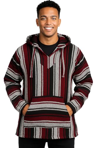 Red Baja jacket - Mexican baja hoodie men - Drug rug hoodie - Classic sweater pullover - Mexican Ponchos for men - Poncho women - Hippie sweatshirt