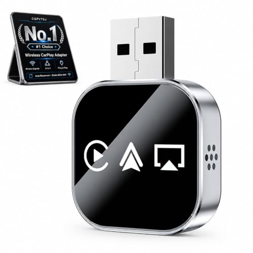 CGPVTSJ Wireless CarPlay Android Auto Adapter with Mirror Link, Bluetooth 5.0 and 5GHz WiFi