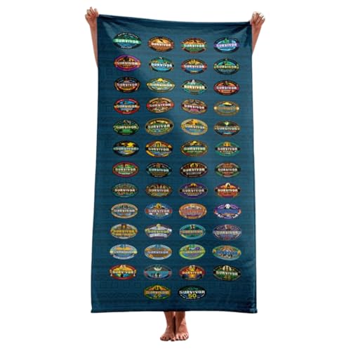 CBS Survivor Beach Towel 50 Season Logos – Officially Licensed Towel for The Pool, Beach and Bath