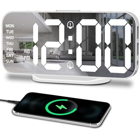 Risop Slim LED Mirror Alarm Clock Cover