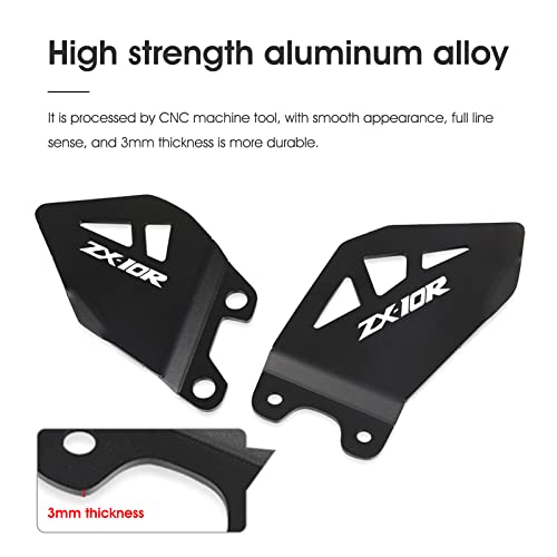 Motorcycle Foot Peg Heel Plates Guard For Zx-10R Zx10R 2011-2021 For Zx-10Rr Zx10Rr 2017-2020 Black #TOP2