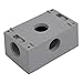 Aexit 3/4BSP 5 Transmission Thread Hole 1 Gang Electrical Junction Outlet Box Enclosure Case Gray
