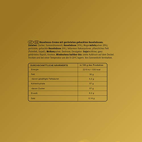 Podravka Lino Lada Gold Haselnuss-Creme, Feiner Brotaufstrich mit gehackten Haselnüssen, (1 x 350 g)