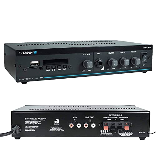 Som Ambiente Amplificador Slim 1800 G5 60 Watts RMS Potência Bivolt Automático Mono Classe AB Frahm