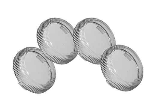 Set (4) OZ-USA Clear Turn Signal Lens Deuce-Style Snap On Replacement Lens for Harley 2002-2013 Street Glide FLHX