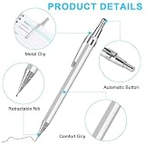 OFFCUP Zestaw ołówków mechanicznych, srebrny 0,7 mm, automatyczny ołówek sprzęgło kreślarskie z 2 wkładami wkładowymi do szkoły, pisania inżyniera, rysowania, szkicowania