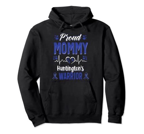 proud Mommy Huntington's warrior awareness ribbon Blue Sudadera con Capucha