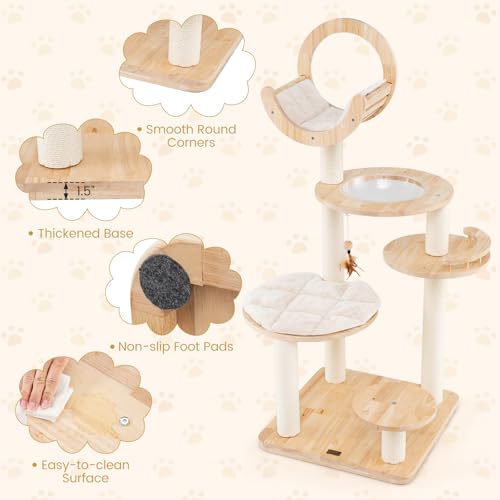 Árbol para Gatos de Madera 57 Pulgadas con Multiniveles miniatura 5