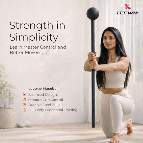 Image of Leeway (30kg) Macebell Mugdar Meel Indian Clubbell for Functional Training & Strength | Cast Iron Macebell | Gada Style Traditional Fitness Tool, Shoulder Mobility, Grip Strength (30kg Steel Mace)