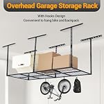 GarveeHome 3x8 ft Garage Ceiling Storage Racks, Overhead Garage Storage Rack Organization, Adjustable Ceiling Mounted Storage Racks, 600LBS Weight Capacity, Metal Garage Storage Organization Systerm - Image 3