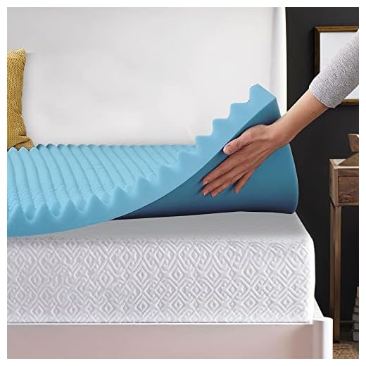 Zayton 1-inch Convoluted Gel Infused Memory Foam Mattress Topper with Egg Shell Design | Breathable, Soft, and Comfortable Bed Toppers for Back Pain, Cooling Pad for Better Sleep, Twin, Blue