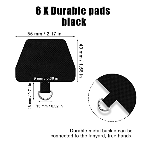 6Pcs Phone Tether Tab, Cell Phone Lanyard Patch Multifunctional Phone Lanyard Patch For Most Smartphones Preventing Dropping (Trapezoidal) #TOP1