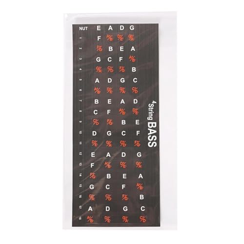 Weppduk Pegatinas para teclado de bajos - Póster de teclado de guitarra fácil de leer | Pegatinas sin pegamento para guitarra, póster para teclado, pegatinas de notas para guitarra acústica