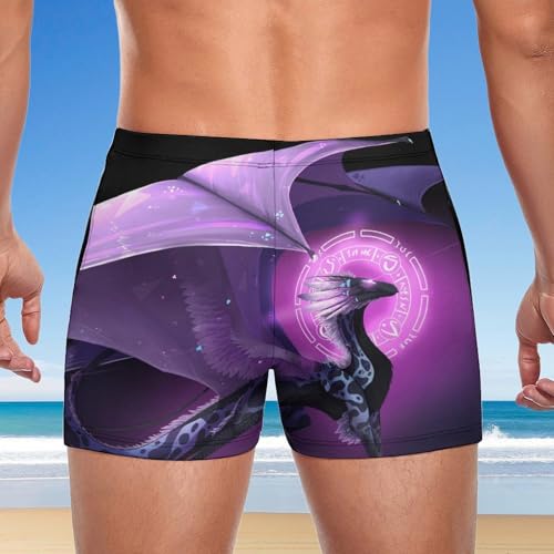 Slip de bain violet dragon pour homme style boxer confortable