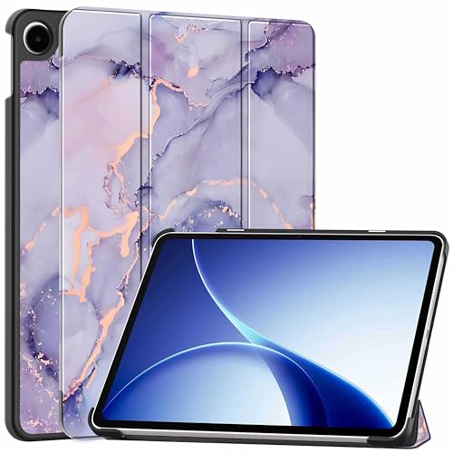 Image of ProElite Case Cover for Oppo Pad 5 12.1 inch Case, Slim Trifold Flip case Cover for Oppo Pad 5 12.1 inch Tablet [Auto Sleep Wake Feature], Marble Purple