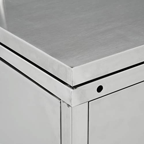 Unfade Memory Garbage Bin Shed, Stainless Steel Trash Container Management Unit Enclosure (108.7\" x 30.5\" x 45.3\")