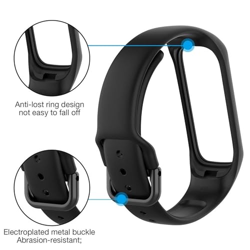 Pulseira para Smartband de Silicone Modelo Galaxy Cor Preto e Azul Royal Compativel com Fit 2 R220 R
