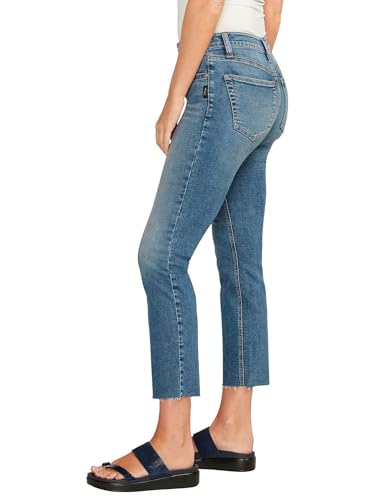 Silver Jeans Co. Women's Most Wanted Mid Rise Straight Leg Crop Jeans2