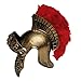 Kangaroo Gladiator Helmet Gold - Roman, Spartan, and Medieval Warrior Costume Accessory with Red Feather Plume