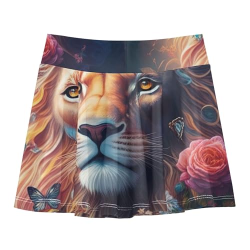 Joisal Tennis Skirts Toddler Lion Colorful Girls Skorts Athletic Shorts Children Little Girl 4t2