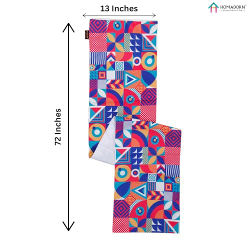 Image of HOMADORN Premium Digital Printed Table Runner - Double Layered Durable Fabric, Elegant Dining & Coffee Table Decoration, Fade-Resistant Prints, Easy Care (13x72 Inches ( 6 Seater), Abstract Fusion)