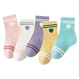 amangul 5 paia di calzini per bambini in cotone pettinato con stampa a cartoni animati, calzini sportivi casual multicolore combinati per ragazzi e ragazze 1-5 anni, 71, S, XL-5XL