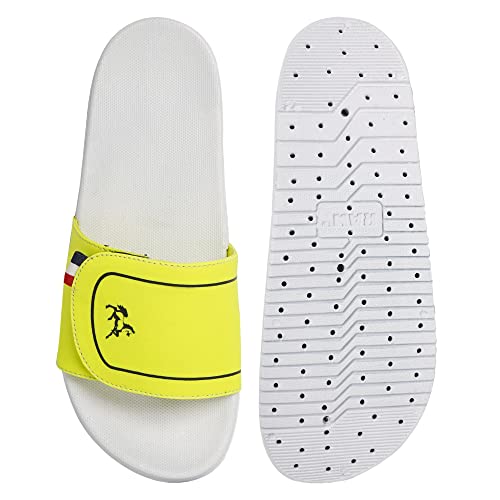 Image of PERY-PAO Mens Stylish Sliders Grey, Sky Blue, Black, White, peach, Neon Green, Olive Green Boys Slippers