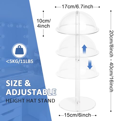Vrietina 4PCS Acrylic Hat Stand and Wig Display Rack with Height Adjustable by Vrietina - Image 2