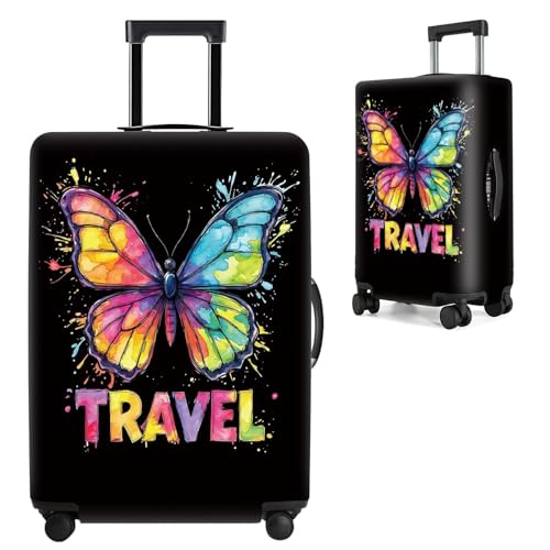 Image of Colorful Butterfly Luggage Cover - Stylish and Durable Travel Suitcase Protector for Women and Men, Fits 28 inch-30 inch Suitcase, L