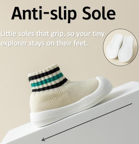Image of Baby Sock Shoes Toddler Walking Slippers with Soft Rubber Sole