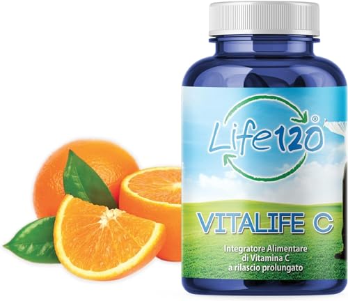 Life 120 Vitalife C - 240 Comprimidos, Suplemento dietético de liberación prolongada de vitamina C, protege las células del estrés oxidativo y el funcionamiento normal del sistema inmunitario